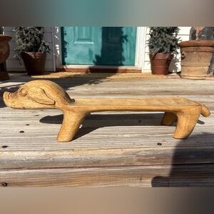 Vintage Wooden Pig Hand Carved Charcuterie Tray